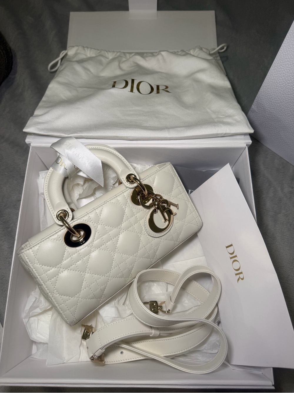 Dior Small Lady D-Joy Bag – Latte Cannage Lambskin - Picture 1 of 11